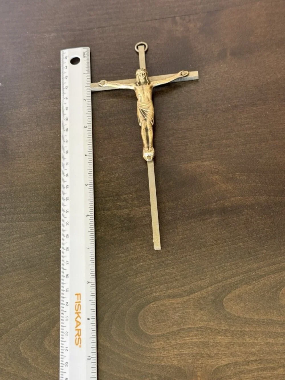 Vintage INRI Brass Crucifix Cross Wall Hanging Jesus Christ Religious 10